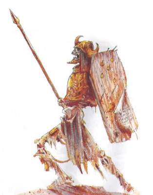 Skeleton Warrior by John Blanche from White Dwarf 338 March 2008 © Games Workshop – used without permission.